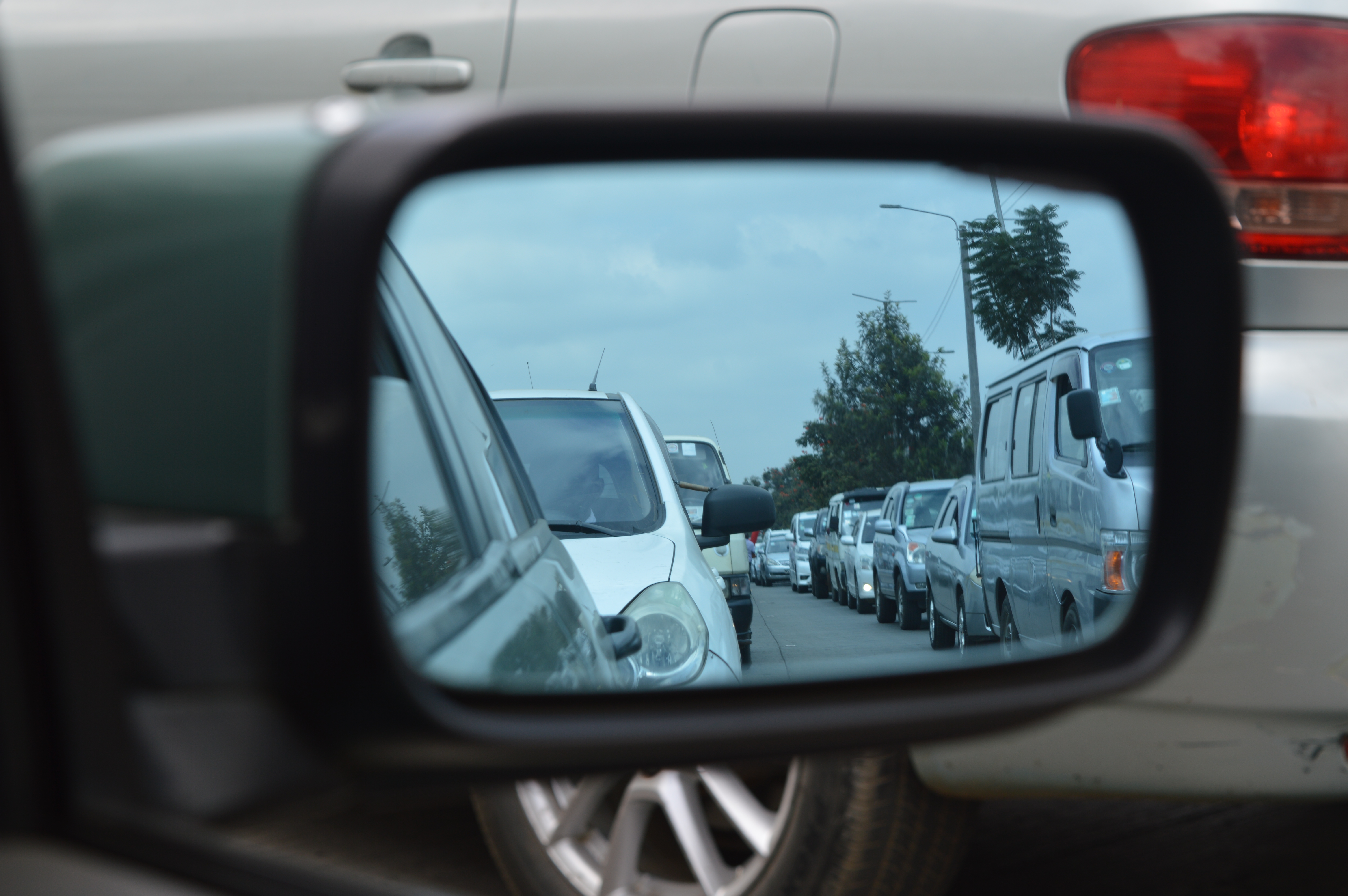 car mirror with reflection